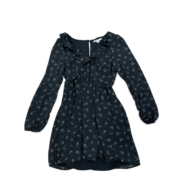 020 American Eagle Outfitters Black and Purple Floral Midi Dress S Womens - Picture 2 of 4